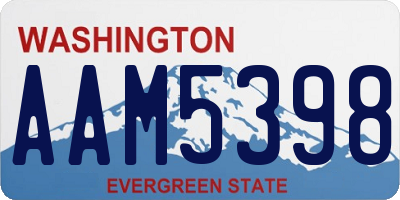 WA license plate AAM5398