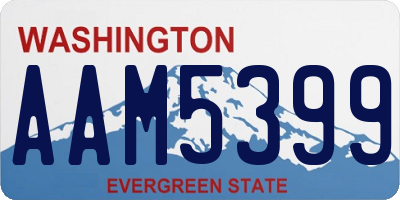 WA license plate AAM5399