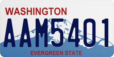 WA license plate AAM5401