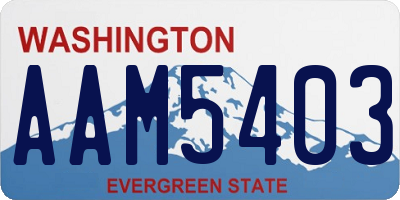 WA license plate AAM5403