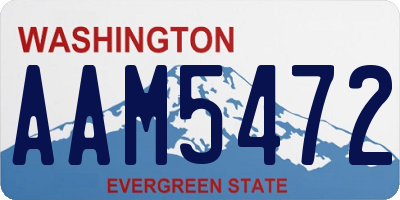 WA license plate AAM5472