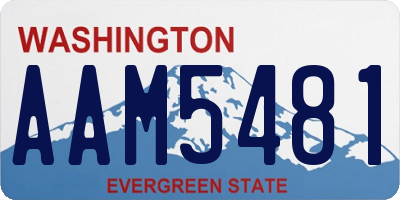 WA license plate AAM5481