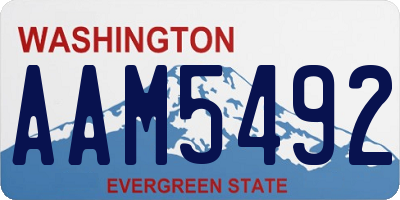 WA license plate AAM5492