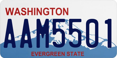 WA license plate AAM5501