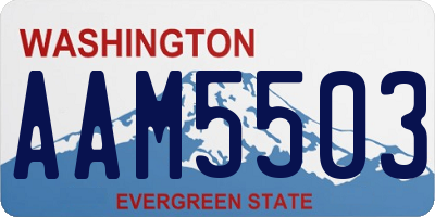 WA license plate AAM5503