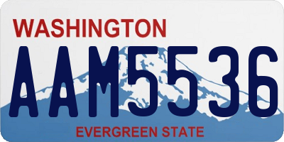 WA license plate AAM5536