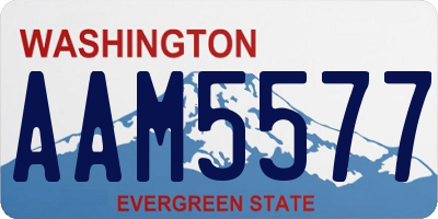 WA license plate AAM5577