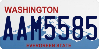 WA license plate AAM5585