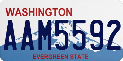 WA license plate AAM5592