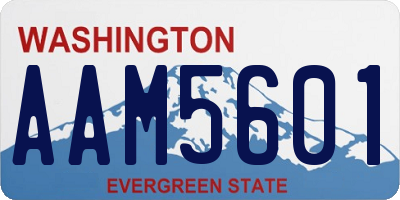WA license plate AAM5601