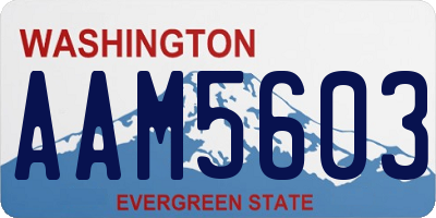 WA license plate AAM5603