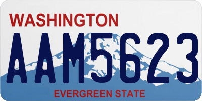 WA license plate AAM5623