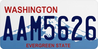 WA license plate AAM5626