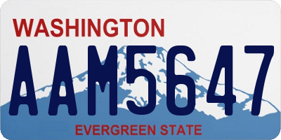 WA license plate AAM5647