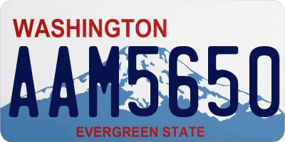 WA license plate AAM5650
