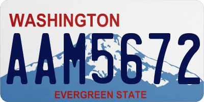 WA license plate AAM5672