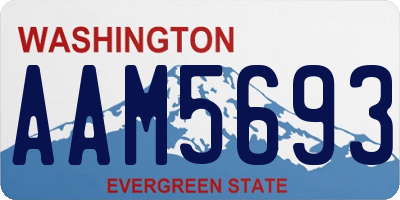 WA license plate AAM5693