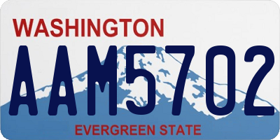 WA license plate AAM5702