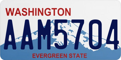 WA license plate AAM5704