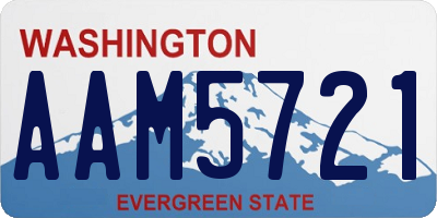 WA license plate AAM5721