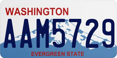 WA license plate AAM5729