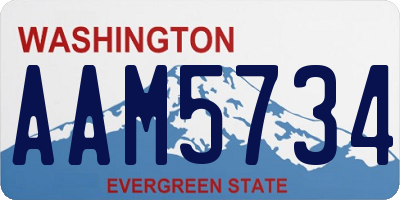 WA license plate AAM5734