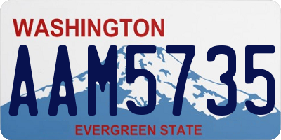 WA license plate AAM5735