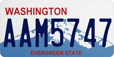 WA license plate AAM5747