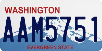 WA license plate AAM5751