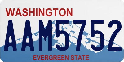 WA license plate AAM5752