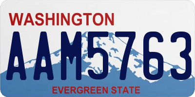 WA license plate AAM5763