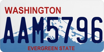 WA license plate AAM5796