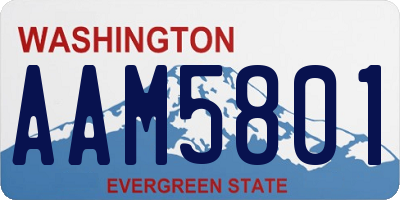 WA license plate AAM5801