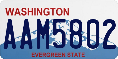 WA license plate AAM5802
