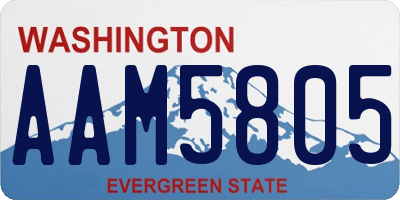 WA license plate AAM5805