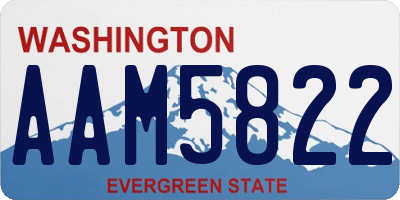 WA license plate AAM5822