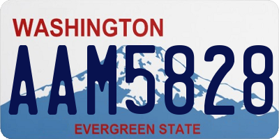 WA license plate AAM5828