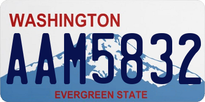 WA license plate AAM5832
