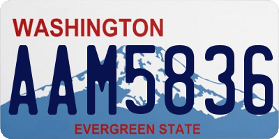WA license plate AAM5836