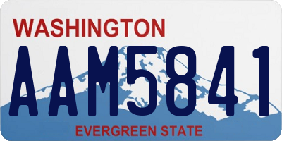 WA license plate AAM5841