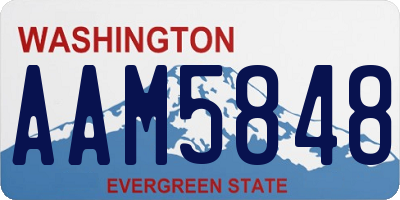 WA license plate AAM5848