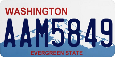WA license plate AAM5849