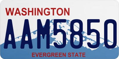 WA license plate AAM5850