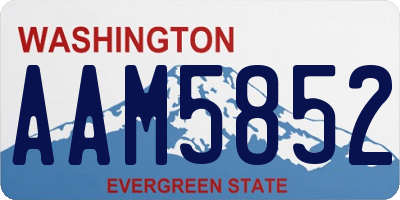 WA license plate AAM5852