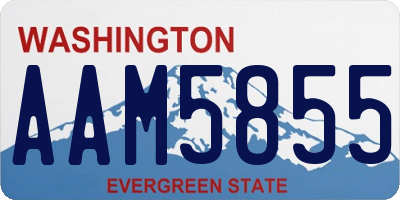 WA license plate AAM5855