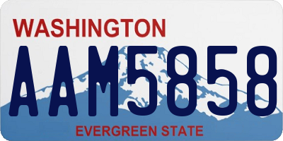 WA license plate AAM5858