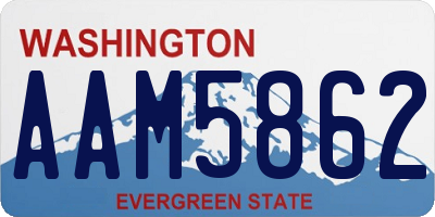 WA license plate AAM5862