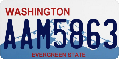 WA license plate AAM5863
