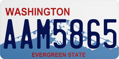 WA license plate AAM5865