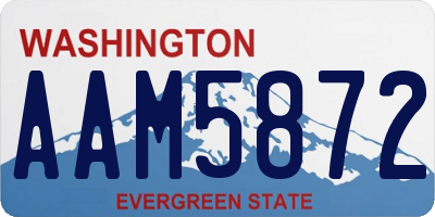 WA license plate AAM5872